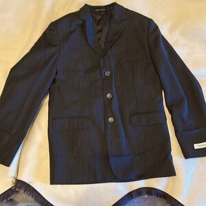 Nice Calvin Klein dress jacket black w/ pinstripes blazer with pockets 14